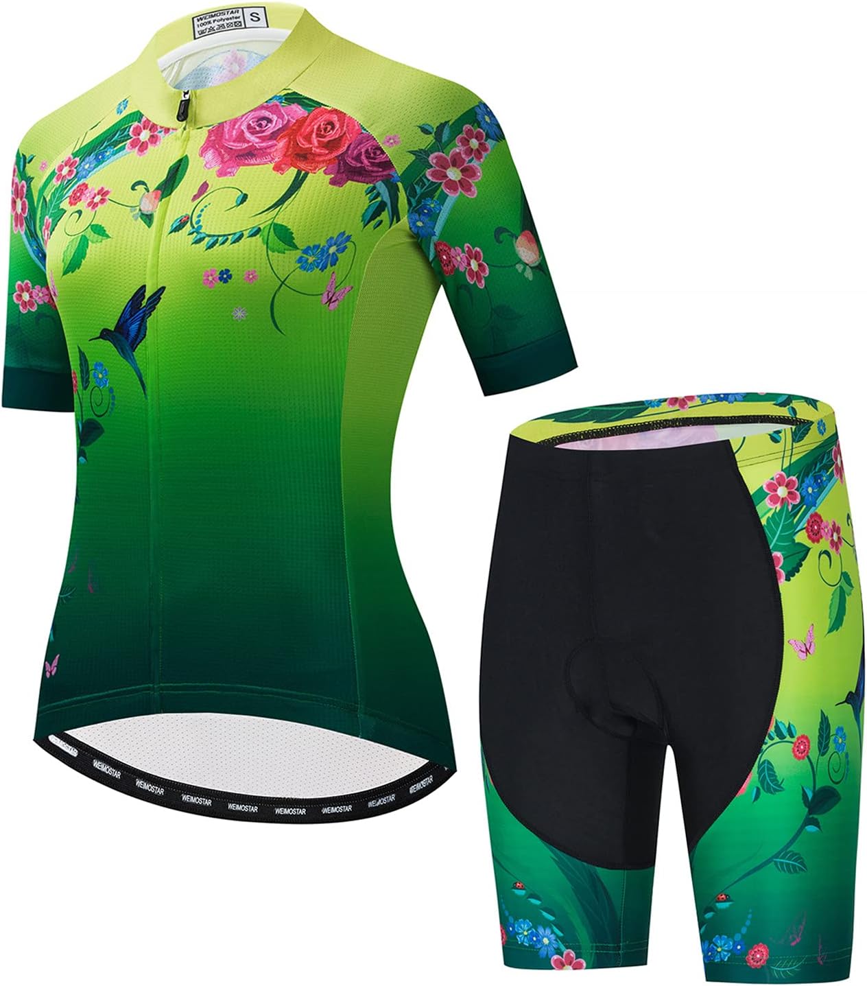 Cycling Jersey Shorts Set Padded Women Bike Bicycle Top Suit Summer
