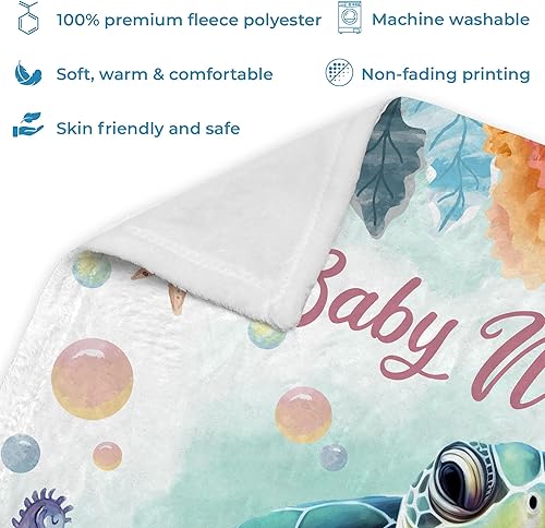 Vista 11 de Hyturtle Mantas de bebé personalizadas con nombre, mantas personalizadas para bebé niña, mantas personalizadas con temática de jirafa, manta de cama