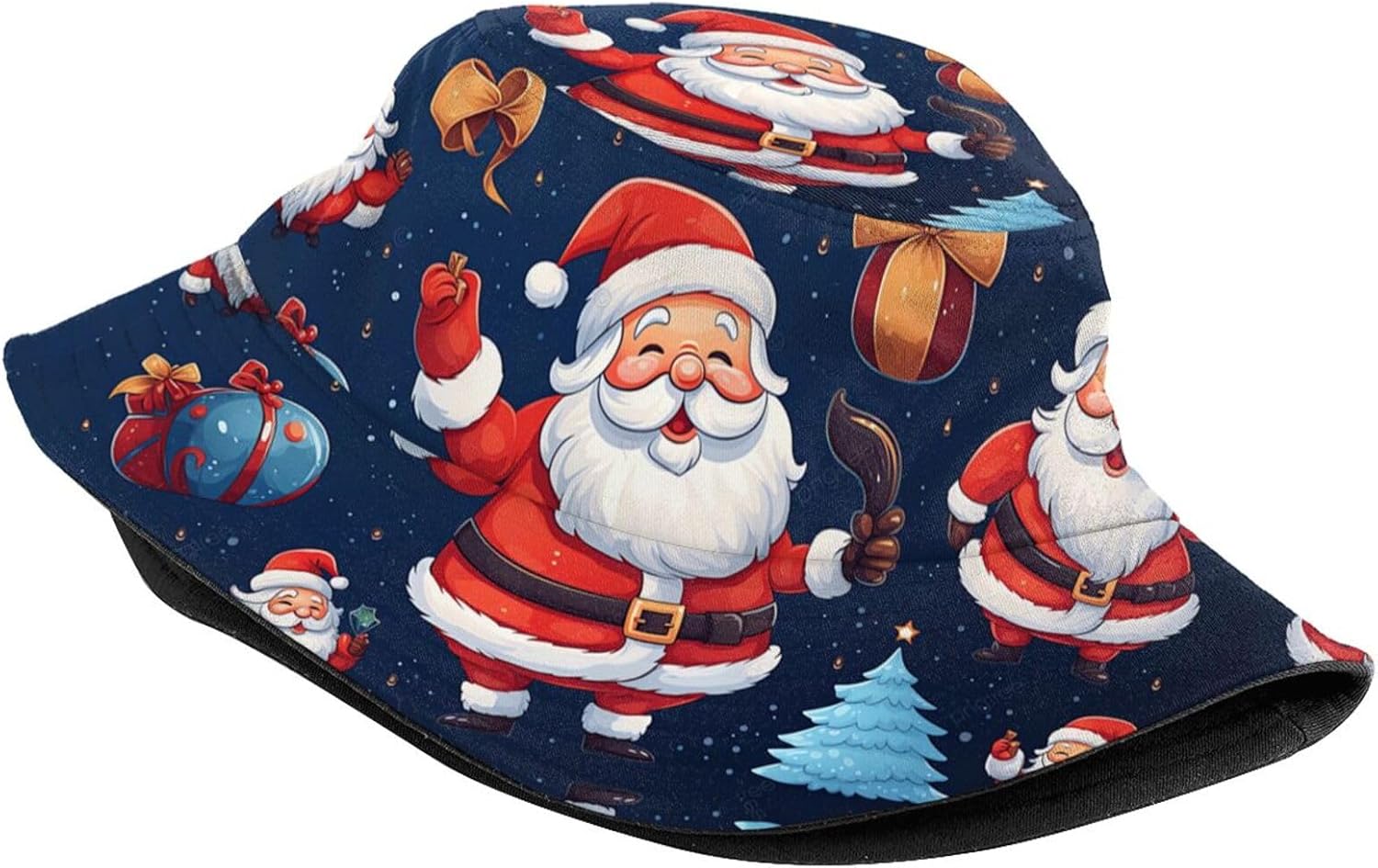 Christmas Bucket Hat for Men Women, Funny Unisex Xmas Holiday Bucket Hat Packable Outdoor Fisherman Cap - Image 2