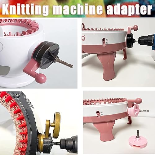 Miniatura 5 de Adaptadores para máquina de tejer, adaptador de corriente de punto rápido con punta de acero hexagonal, adaptador de mango de manivela para máquina