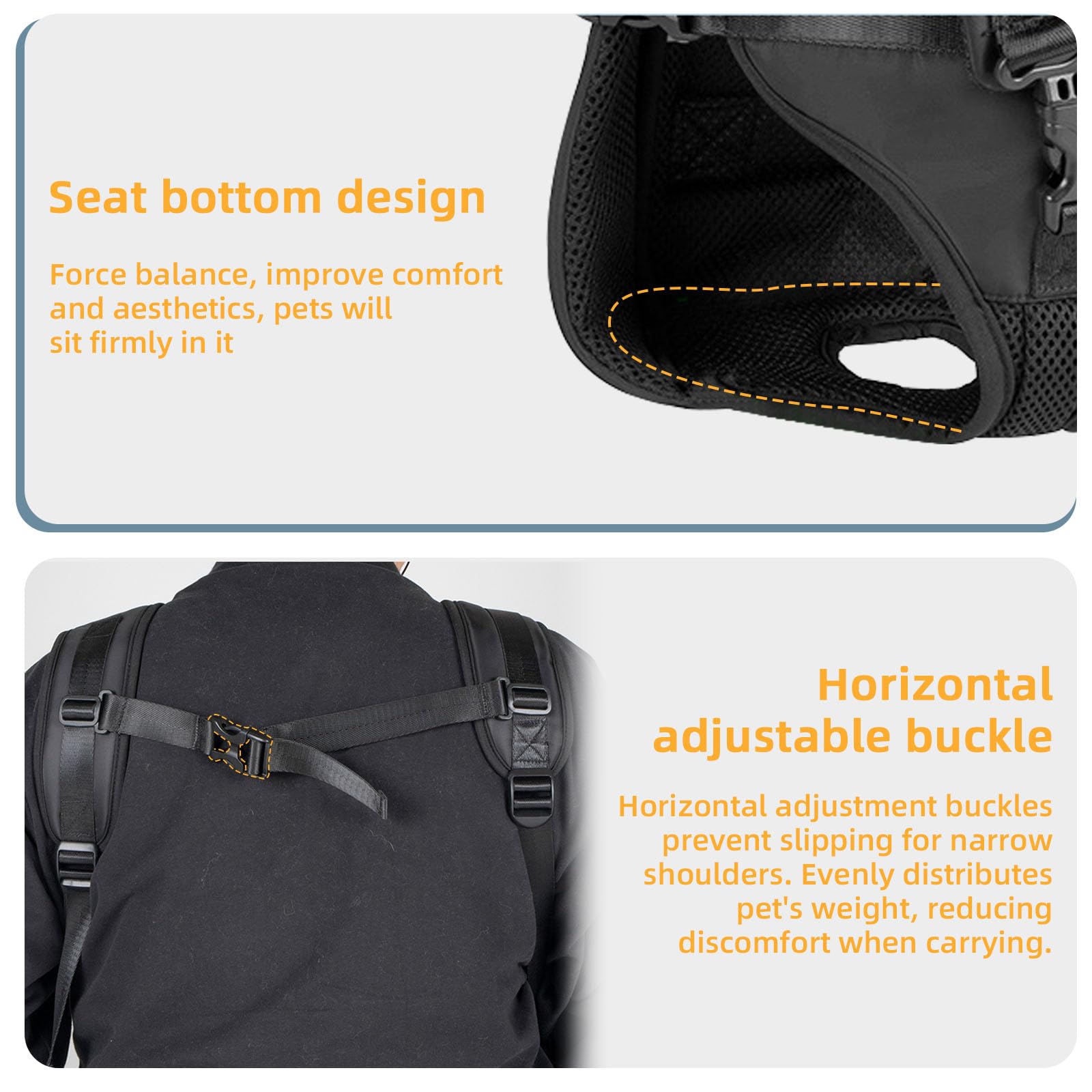 Mochila transportadora para perros, ajustable para mascotas, bolsa de viaje para cachorros, patas hacia fuera, fácil de ajustar para viajes, senderismo, camping, para perros pequeños y medianos,