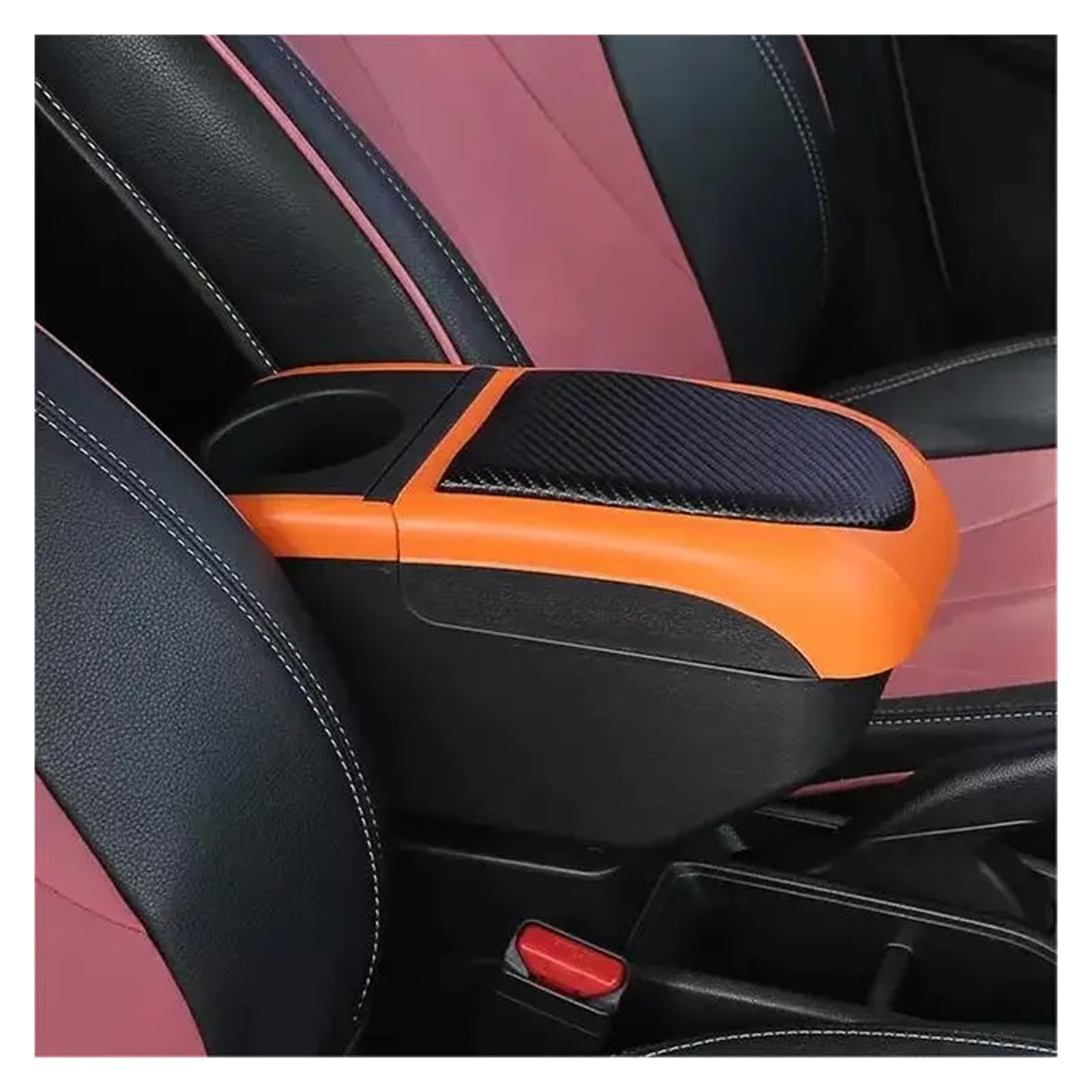 UMDJJU For Hyundai For I10 HB20 2013-2024 Armrest Box Center Storage Car Centre Console Armrest Box(Black orange color)
