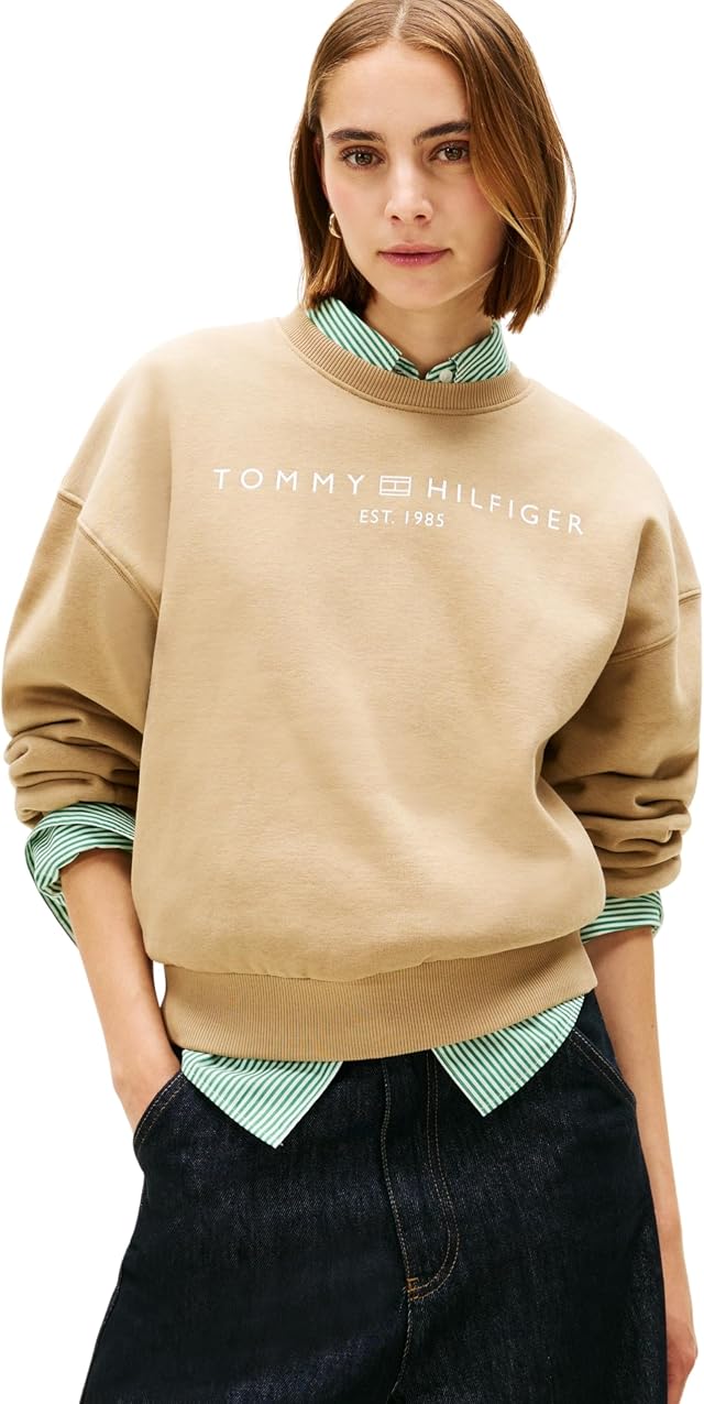 Tommy Hilfiger Corp Logo Mdrn Swtsrt Ww0ww47831 Felpa Pullover Donna (Pacco da 1)