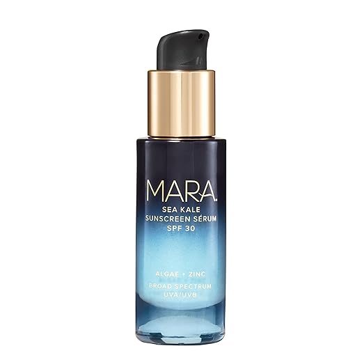 MARA Sea Kale Sunscreen Serum SPF 30 – Hydrating Face Oil Sunscreen with Zinc Oxide, Algae & Antioxidants – Broad Spectrum UVA/UVB Protection, No White Cast, Dewy Glow (1 oz / 30 ml)