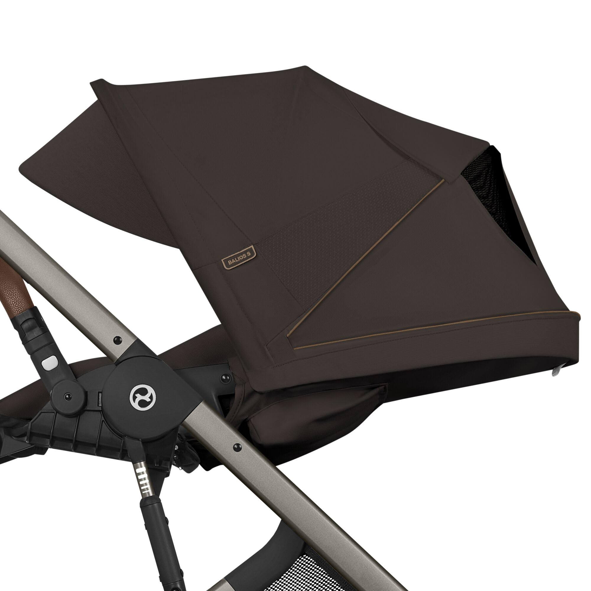 CYBEX Gold Poussette BALIOS S LUX, Chocolate Brown | De la naissance à 4 ans, jusqu'à 22 kg max, système de voyage, position allongée ergonomique, roues tout-terrain