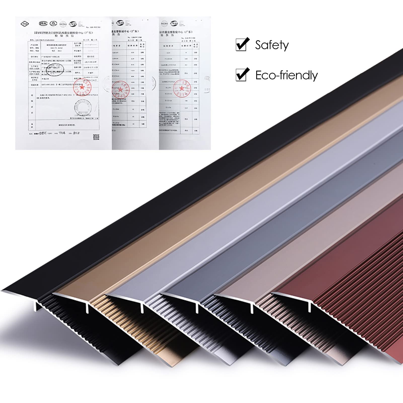 Tira De Transición De Madera A Baldosas para Pisos Irregulares, Moldura De Borde De Piso De Vinilo/Laminado con Ranura Antideslizante, Reductor De Puerta Autoadhesivo