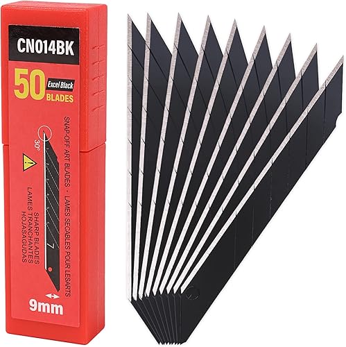 Miniatura 7 de Gomake Cuchillas de repuesto de cuchillo utilitario de 0.354 in, cuchillas de acero al carbono a presión de 30 grados para cuchillos de corte