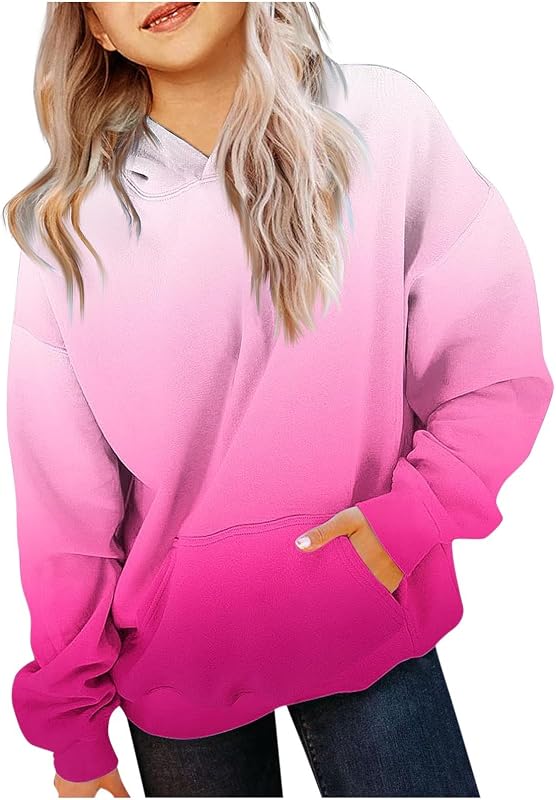 Sudaderas con capucha para niñas adolescentes lindas de moda jóvenes de manga larga de gran tamaño con capucha sudaderas Tween Tops invierno Preppy ropa