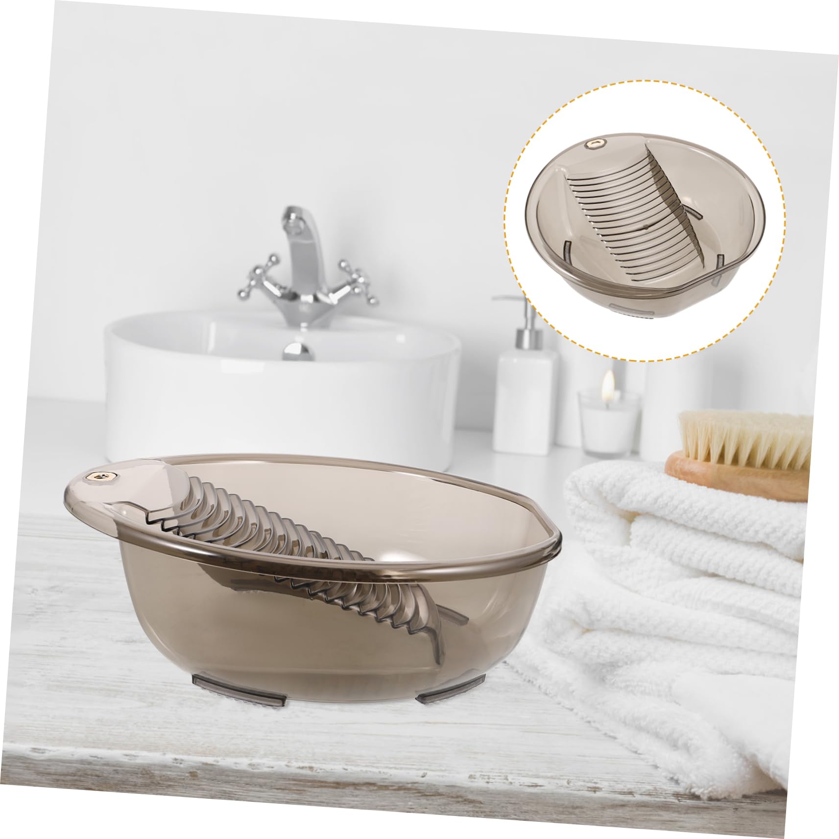 Mikikit Lavatoio con Lavabo Asse per Lavare Vestiti Design Compatto Dormitori Grigio
