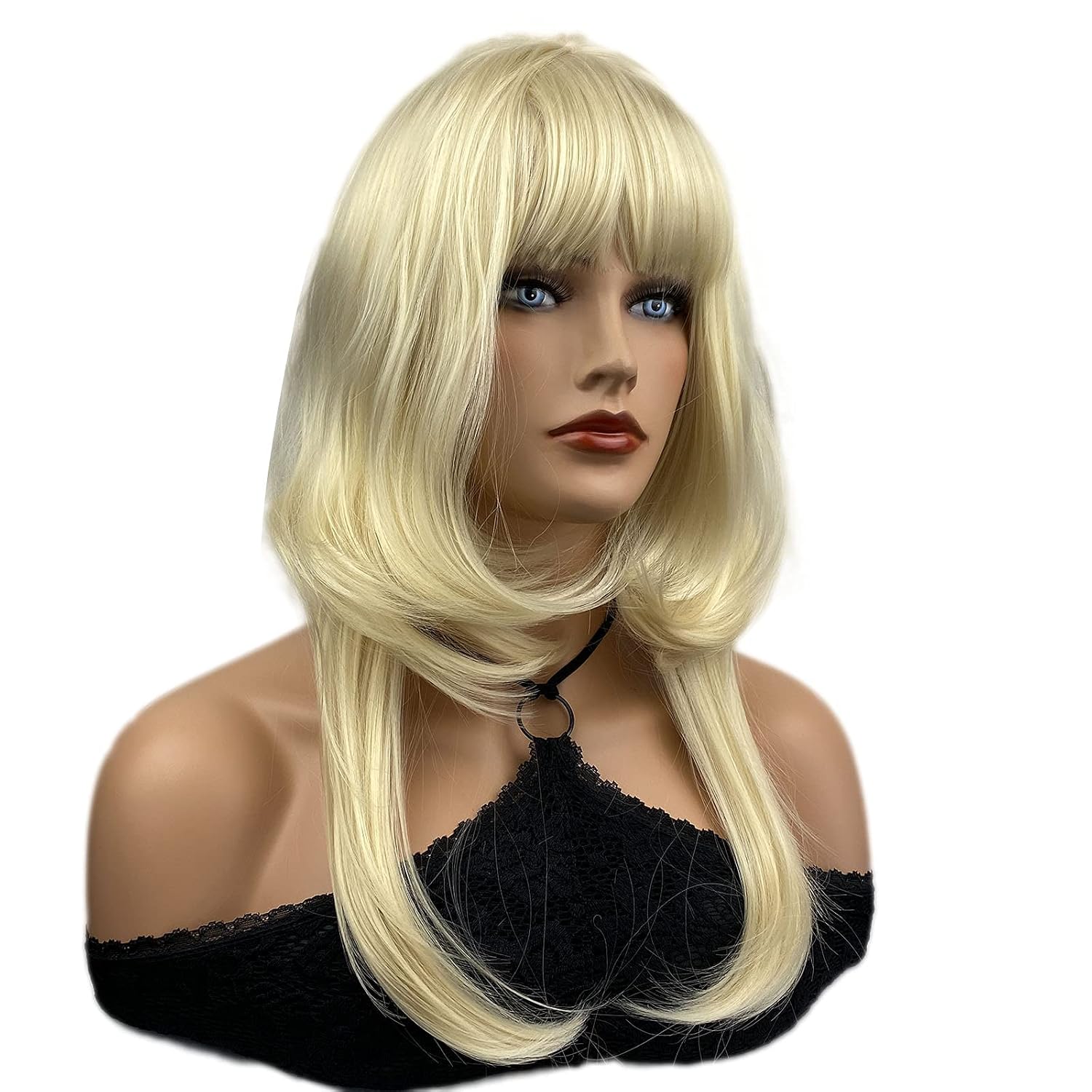 Wiginway Anime Cosplay Wigs Bob Wavy Full Wig with Braid Light Blonde Soft Fabric Synthetic Hair for Women's Daily