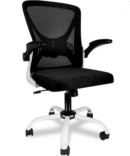Miniatura 1 de Bioopts Silla de oficina para computadora con reposabrazos abatibles, silla de malla transpirable, soporte lumbar, cómoda, giratoria, para oficina