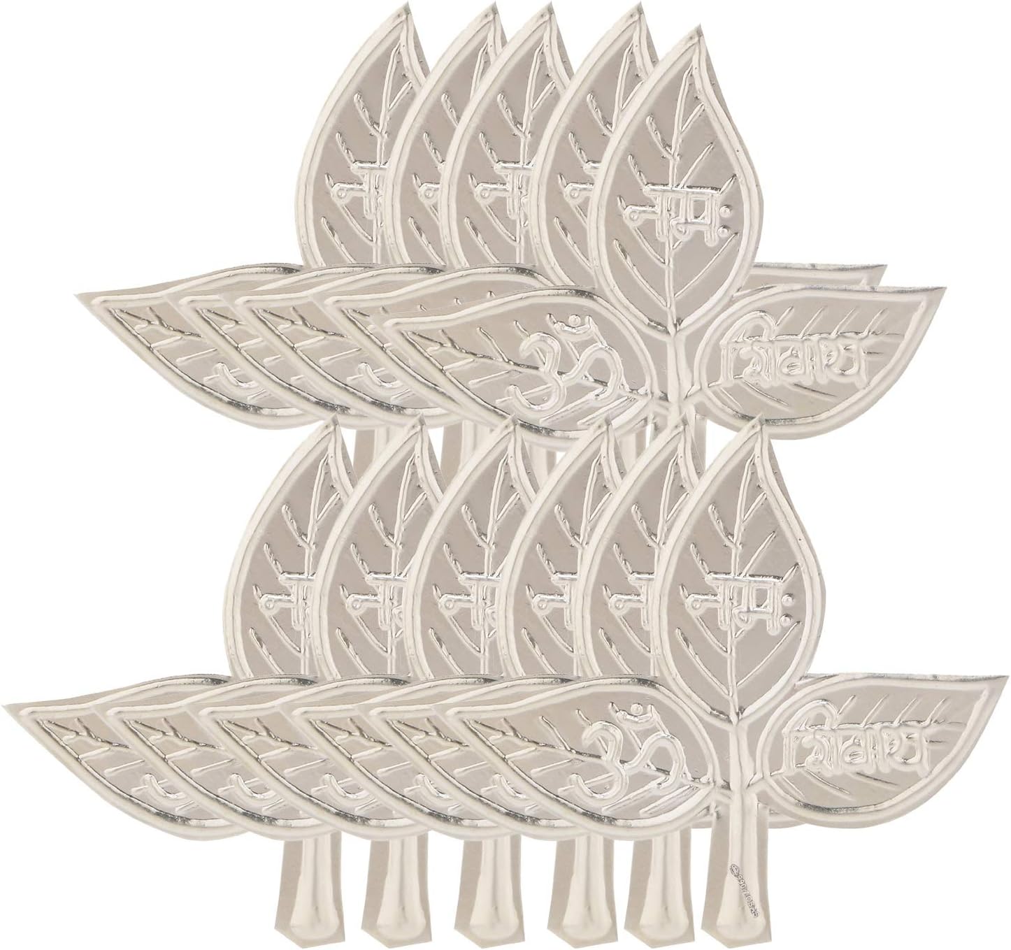 Osasbazaar Pure Silver Belpatra Belpatri Bilva Pathram Leaves for Shiva Puja Anushtans Shravan Maas - 97%-99% Pure BIS Hallmarked, Silver Color, Set of 11