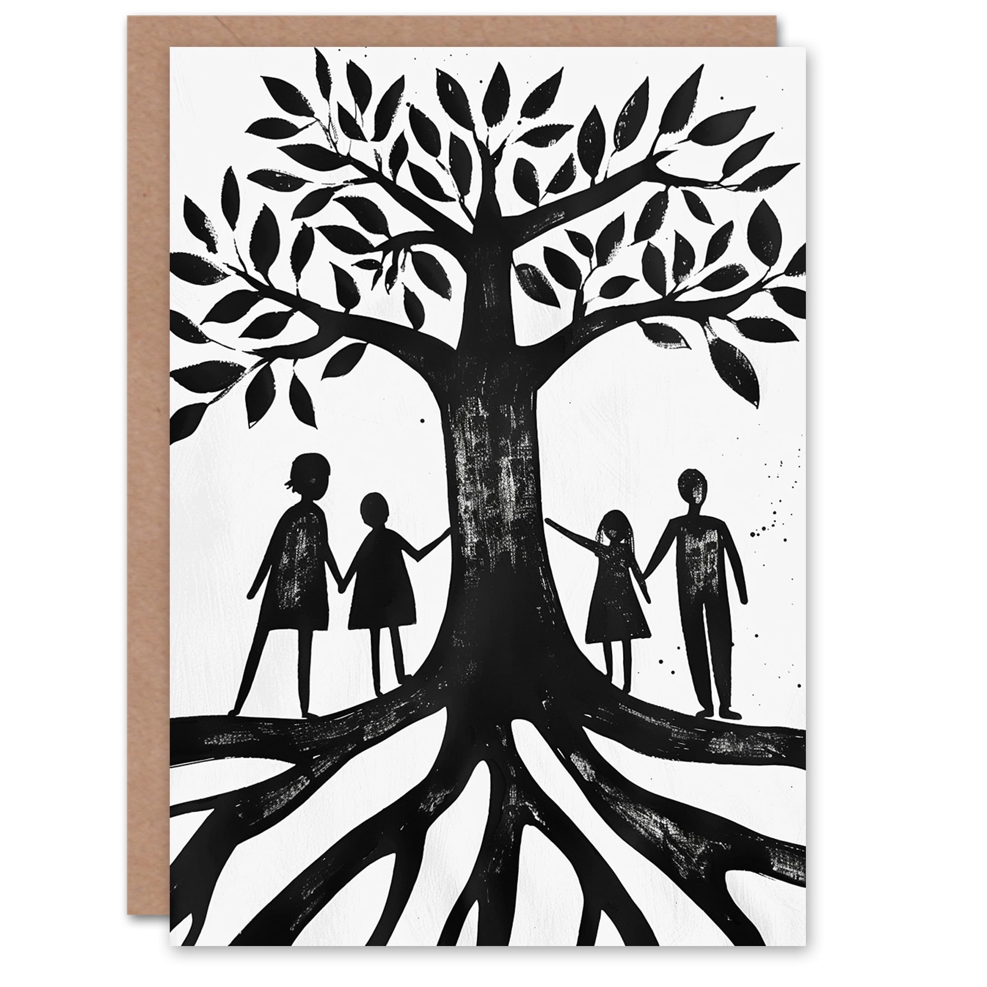 Artery8 Family Roots Black and White Conceptual Art Blank For Him Or Her Art Birthday Card