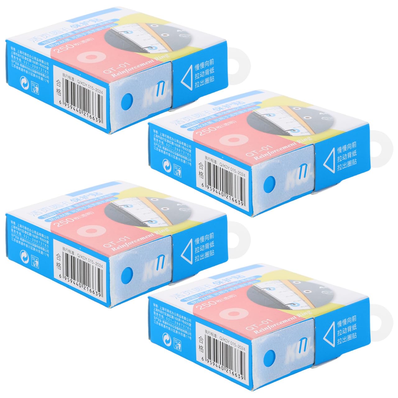 20 Confezioni Etichette di Rinforzo per Fori Trasparenti 1000 Pezzi, Adesivi Riparazione Strappi per Carta, Plastica e Tessuto, Kit 4 Confezioni per Ufficio, Scuola e Casa