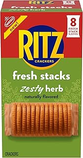 Fresh Stacks Zesty Herb Crackers, Travel Snacks, 11.8 oz (8 Multi Snack Packs)