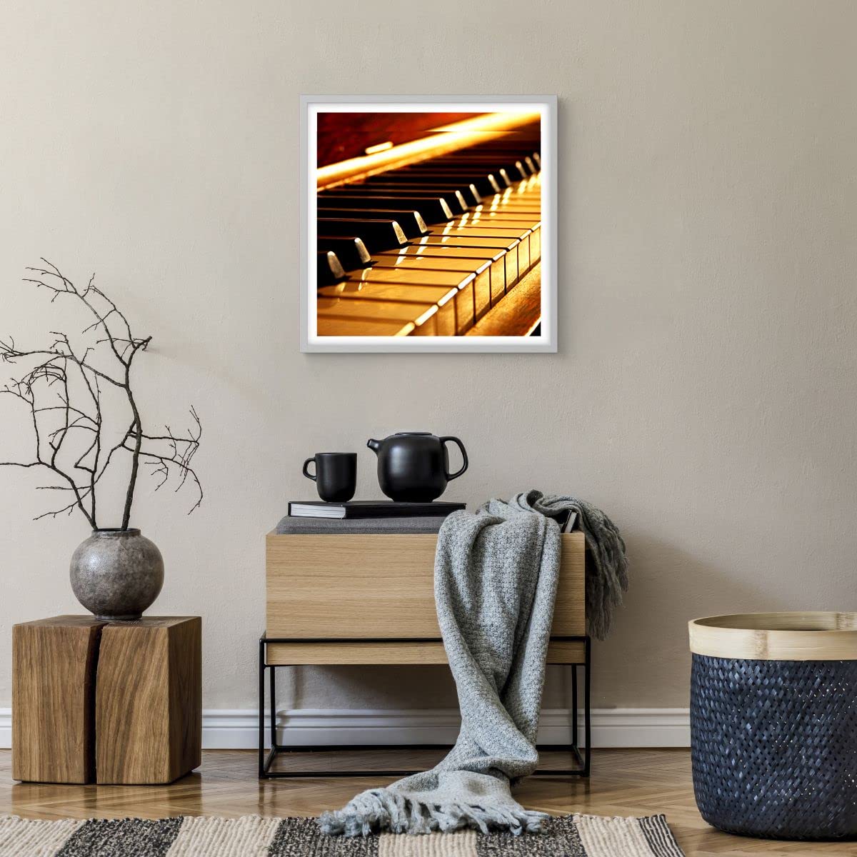 ARTTOR Poster 50x50 cm Wandbild Kunstdruck Musik - 2200 - P2W | Klavier Konzert Wandposter mit weißem Rahmen Wohnzimmer Schlafzimmer Küche Büro mit weißem Rahmen Wanddeko Kunstposter ARTTOR