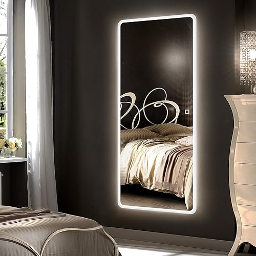 Miniatura 9 de H&A Espejos LED de baño, espejos de longitud completa de 65 x 24 pulgadas para pared, espejo rectangular moderno para colgar en la pared, vertical u