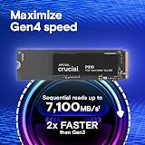 Crucial P310 SSD 4To PCIe Gen4 NVMe M.2 2280, jusqu’à 7.100 Mo/s, Compatible avec Ordinateur Portable et de Bureau et Consoles de jeux Portables, Disque Dur Interne - CT4000P310SSD801 - 2