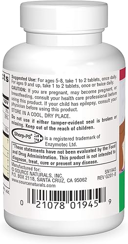 Miniatura 2 de Source Naturals Attentive Child - Nutrientes cognitivos saludables para niños activos - Enfoque y atención mejorados con DMAE, magnesio, zinc y