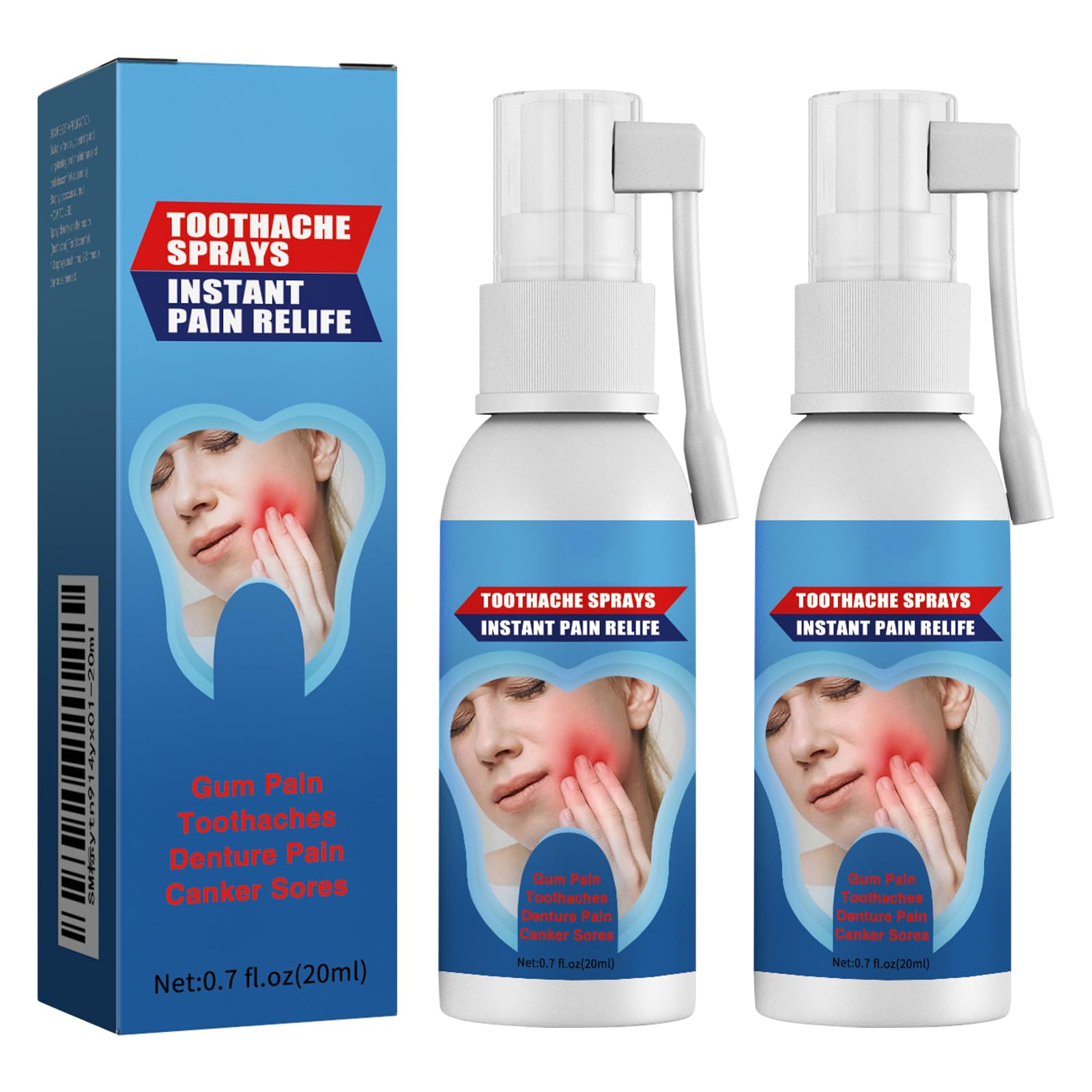 Toothache Relief Spray for Adults, Instant Pain Relief Oral Spray for Wisdom Teeth Inflammation, Swollen Gums, Canker Sores & Denture Pain, Anti-Inflammatory & Swelling Soothing Spray, 0.7 fl.oz/20ml. — view 8