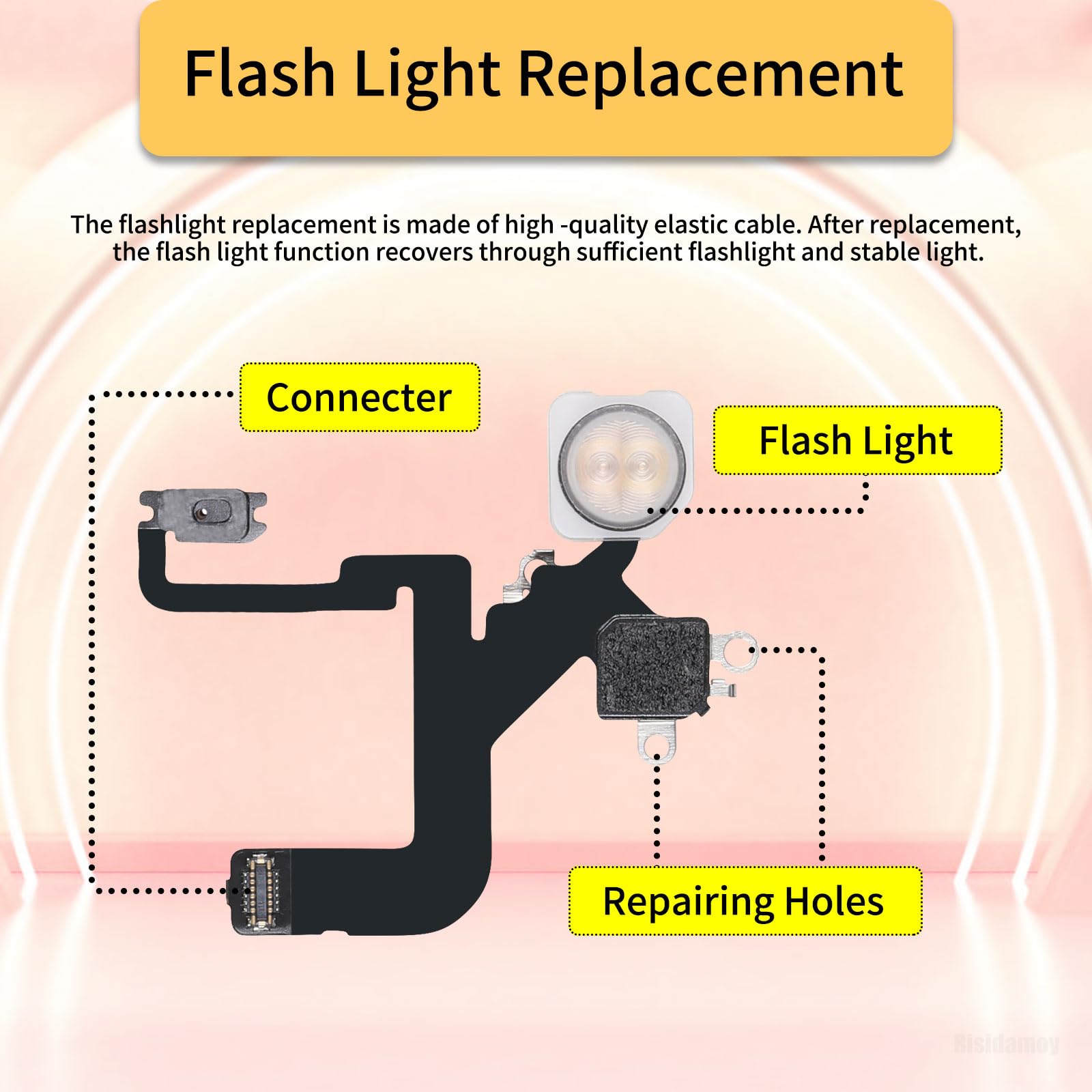 Risidamoy Flash Light Flex Cable Replacement for iPhone 12 Pro