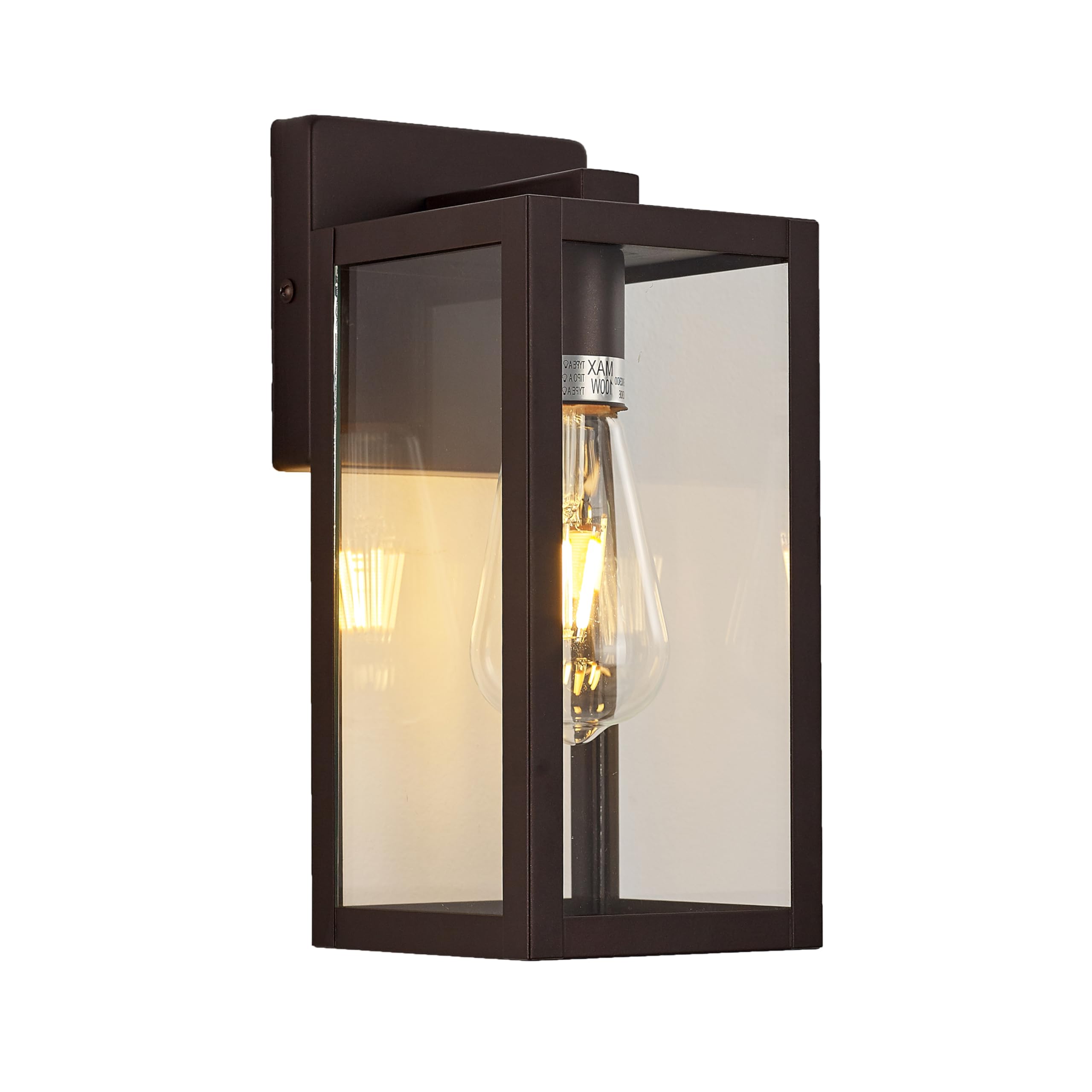 GOLDHILL Oil Rubbed Bronze Outdoor Wall Sconce, Waterproof Outdoor Wall Light Fixture with E26 Base Socket, Clear Glass Outside Lights for House, Porch.