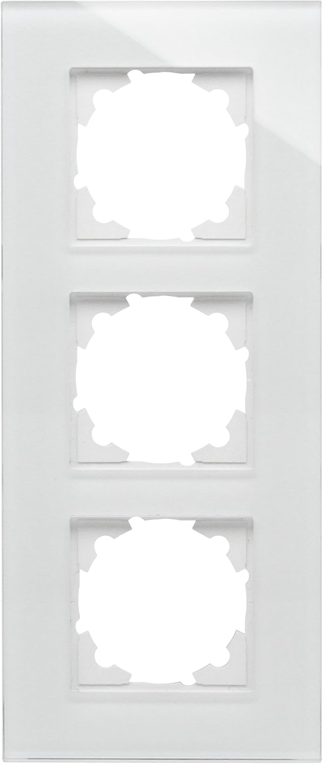 Kopp ATHENIS Single Glass Cover Frame in White - 99 x 99 mm - Frame for Sockets & Switches - Elegant Glass Socket Frame - High-Quality Light Switch Frame
