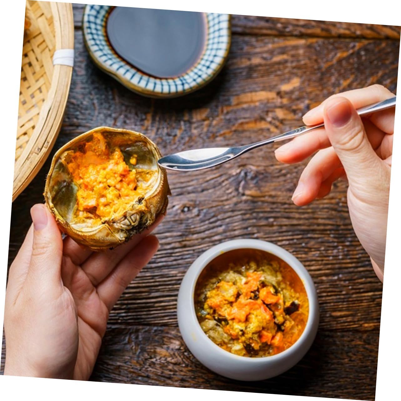 1 Set 8pcs Eating Crab Tool Set Crab Eating Tools Crab Shell Crab Leg Opener Lobster Crab Nut Kitchen Tools Wine Opener Crab Eating Gadget Hairy Crab and Fork Stainless Steel (Silver 15.5X0.6CM)