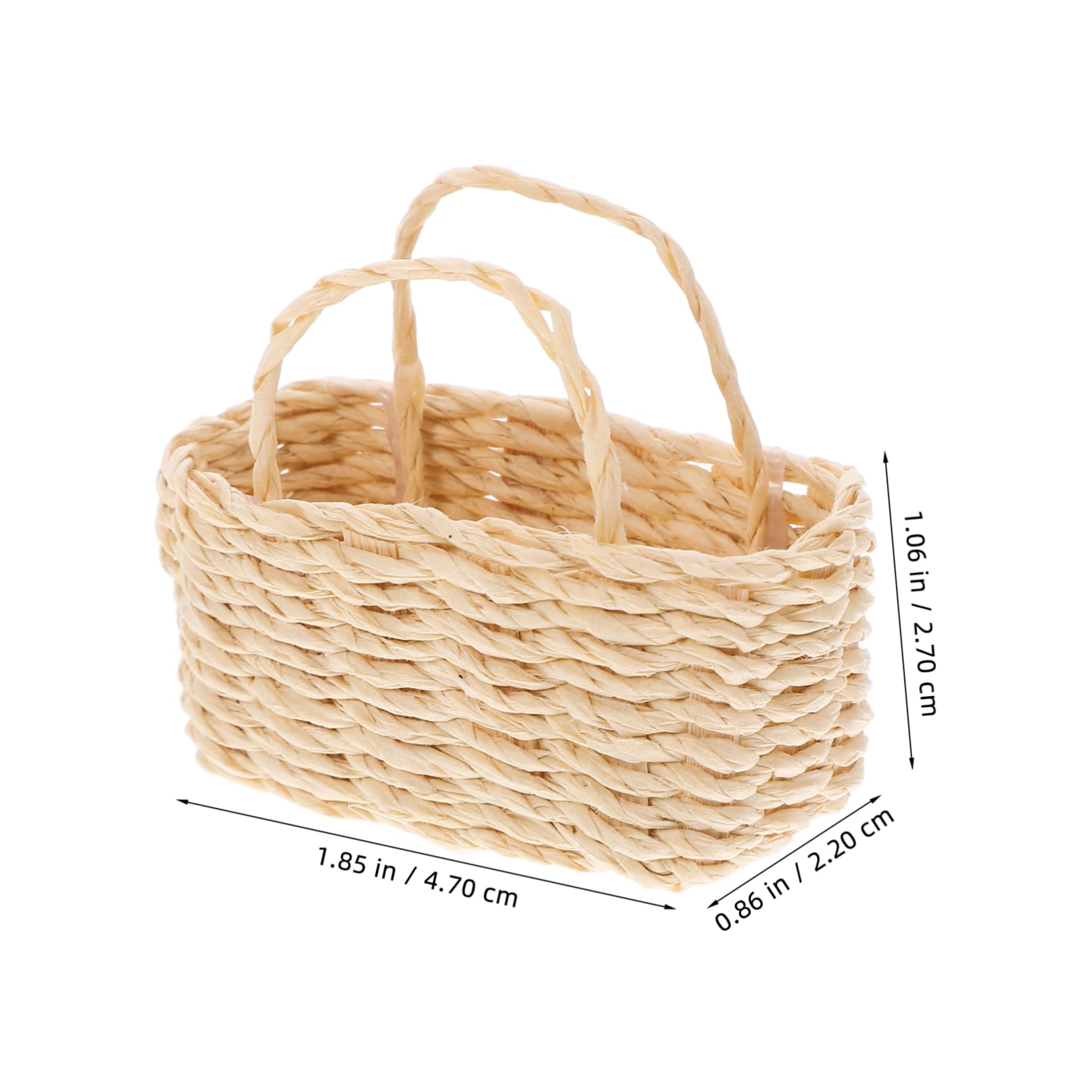 Toyvian Miniature Raffia Set 2pc Handmade Woven Dollhouse Accessories for Miniature Decor Photography Props Elegant Portable Mini Storage - Image 2