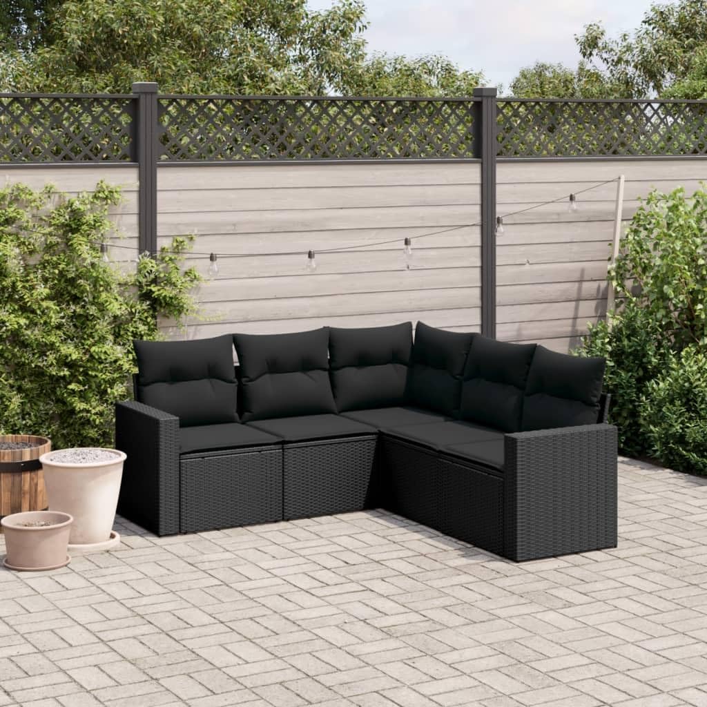 Festnight Garden Lounge with Storage Space Rattan Sofa Balcony Garden Lounge Outdoor Corner Lounge Seating Area Small Lounge Furniture Garden Sofa Corner Sofa Rattan Sofa Couch