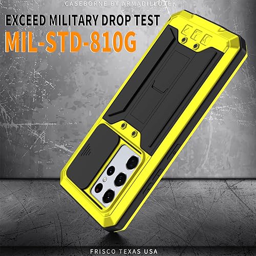 Miniatura 17 de Funda de metal para Samsung Galaxy S21/S21 Plus/S21 Ultra, [grado militar a prueba de golpes] [protector de pantalla integrado] Funda protectora
