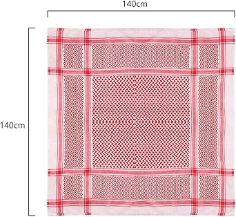 Clobeau Men Arab Kafiya Keffiyeh Arabic Muslim Head Wrap Scarf Shemagh Turban Headwear
