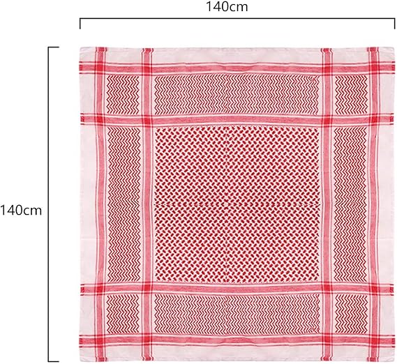 Clobeau Men Arab Kafiya Keffiyeh Arabic Muslim Head Wrap Scarf Shemagh Turban Headwear
