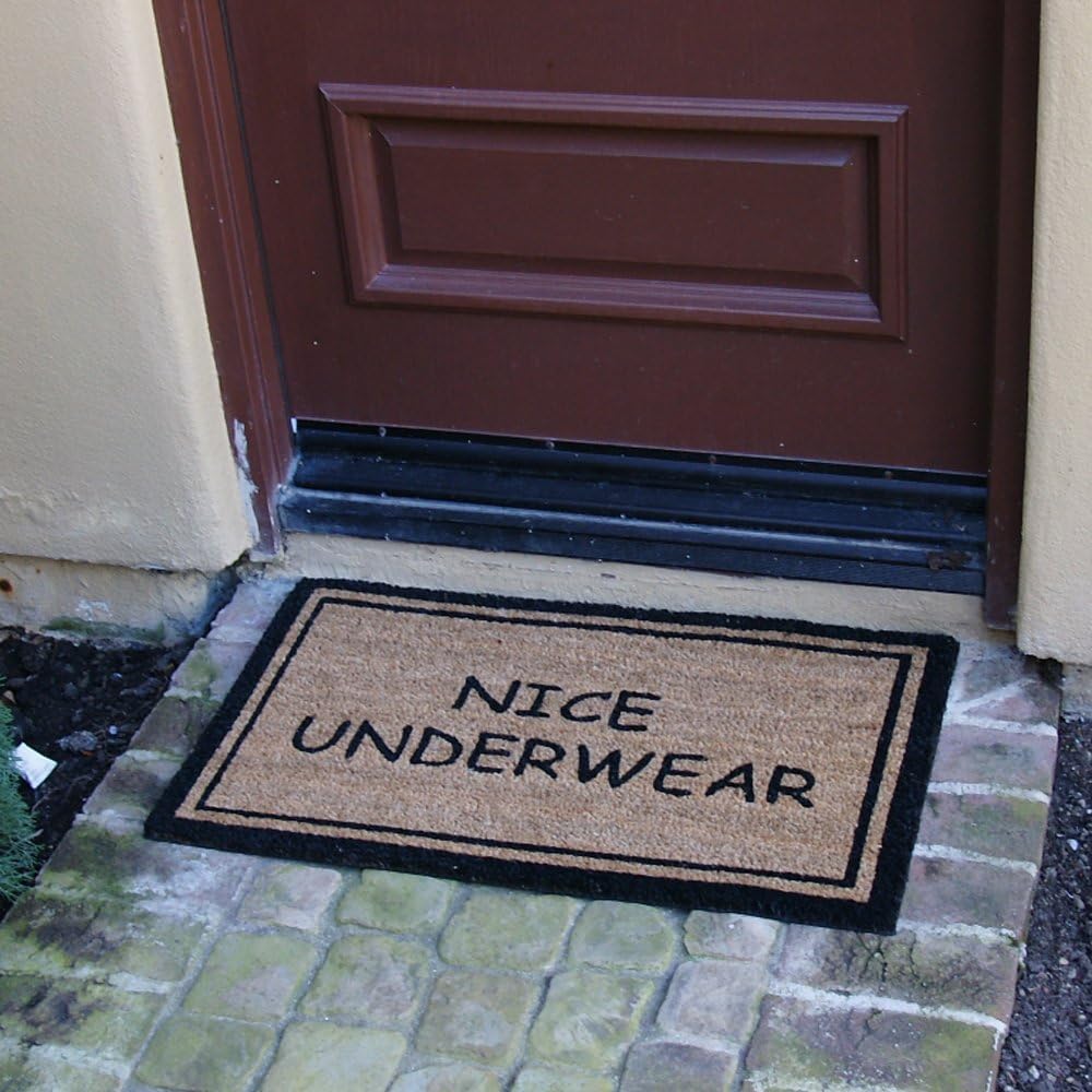 Rubber-Cal "Nice Underwear Funny Doormat Coco Fiber Mat, 18 x 30-Inch