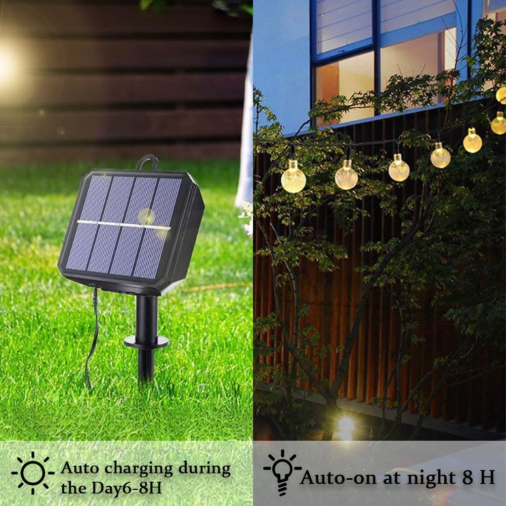 Catena Luminosa Esterno Solare, Bolle Catena Luminosa Solare con LED, IP65 Impermeabile Catena Luci Solari Esterno, Adatta per Festival Feste Terrazze (Colorato,22m, 200 lampadineφ2,4 cm)