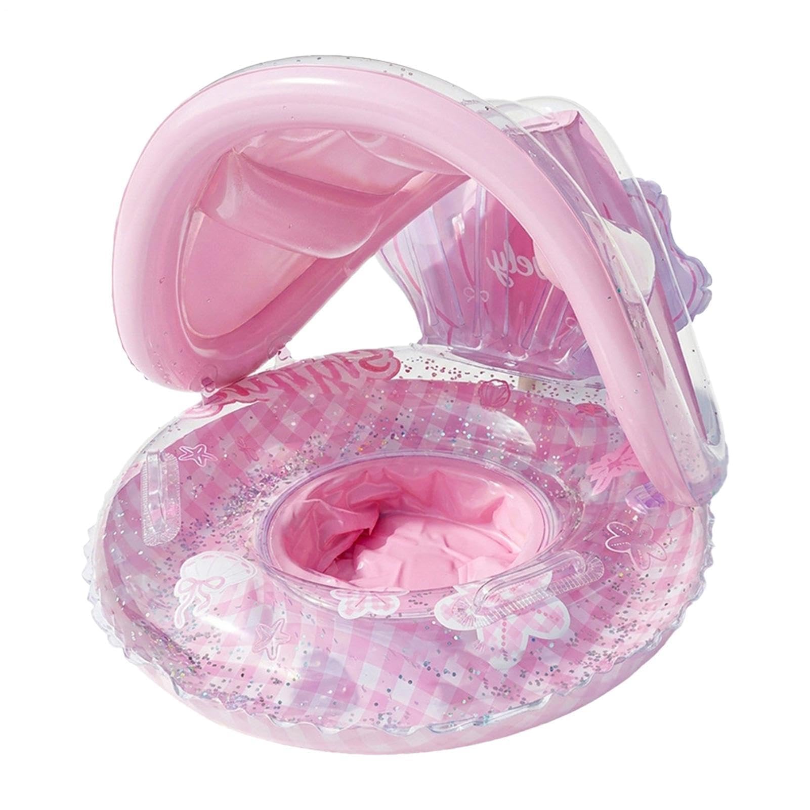 Kids Float, with Backrest UV Protection Swim Ring, Pool Floats with Canopy, for Beach Water Lake Summer Travel Vacation Party Play