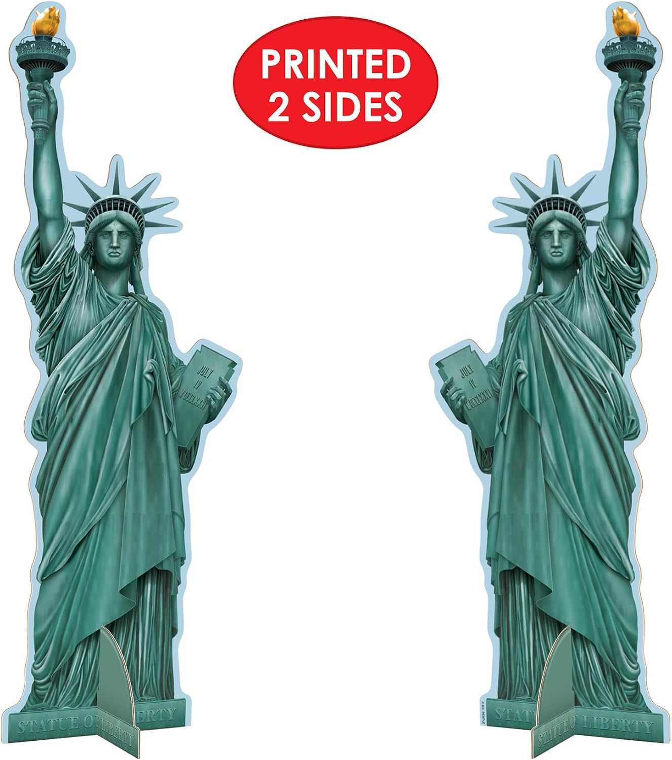 Beistle 3-D Statue of Liberty Centerpieces, 2-Count Patriotic Table Decorations for Fourth of July American-Themed Events NYC-Themed Parties and Political Celebrations, 16.75”
