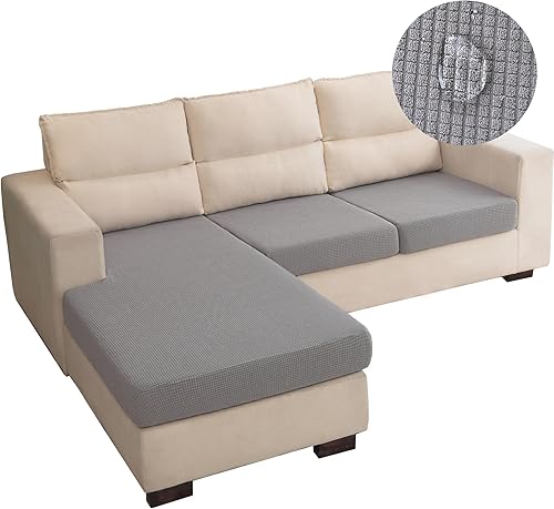 Fundas repelentes al agua para sofá en forma de L, 3 piezas, fundas elásticas separadas para sofá seccional izquierdo y derecho para mascotas (2