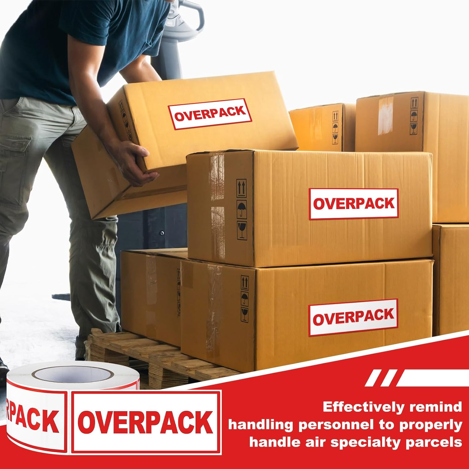 500 Pcs Air Specialty Overpack Labels - 2 1/2 x 6 Inch Adhesive Overpack Stickers for Shipping Mailing Transportation Cartons Envelops - Image 6