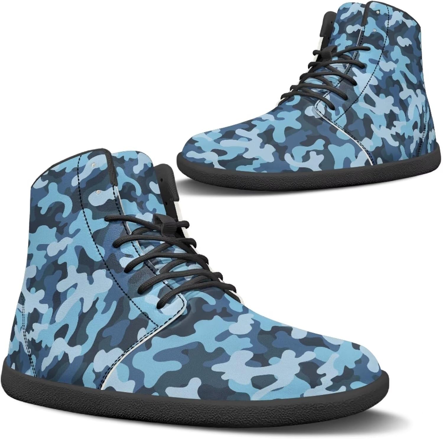 Classic Camo Unisex High top Sneakers Womens Classic High Tops Leather Shoes Wide Toe Barefoot Sneakers for Men