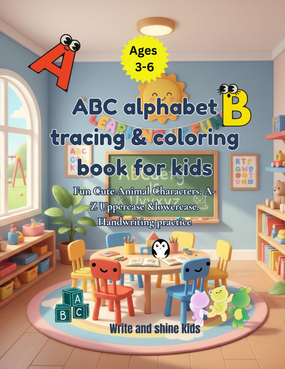 ABC Tracing Workbook for Kids: A Fun & Colourful A–Z Alphabet Practice Book for Preschool & Kindergarten,Fun Practice with Cute Pages, Tracing & Handwriting Lines