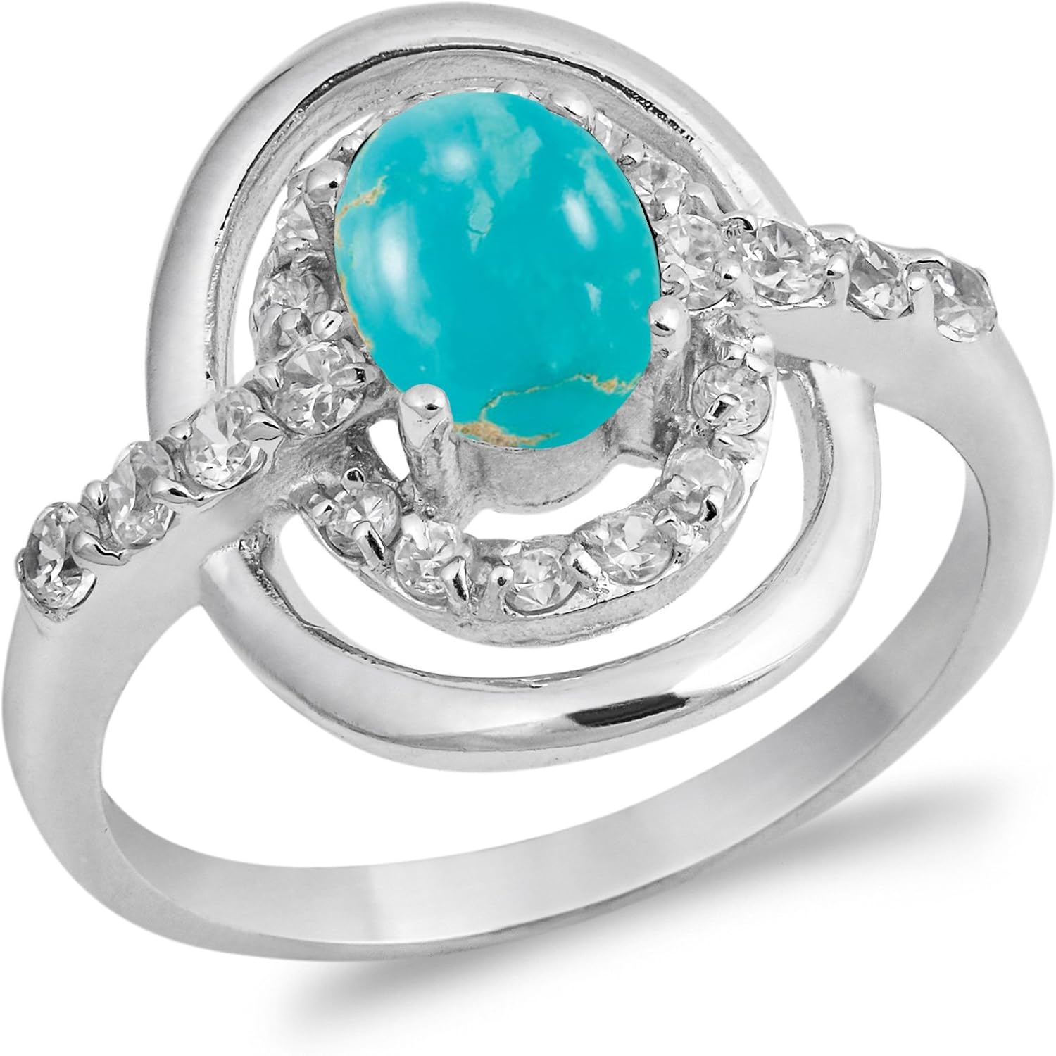 CHOOSE YOUR COLOR Sterling Silver Wedding Halo Ring