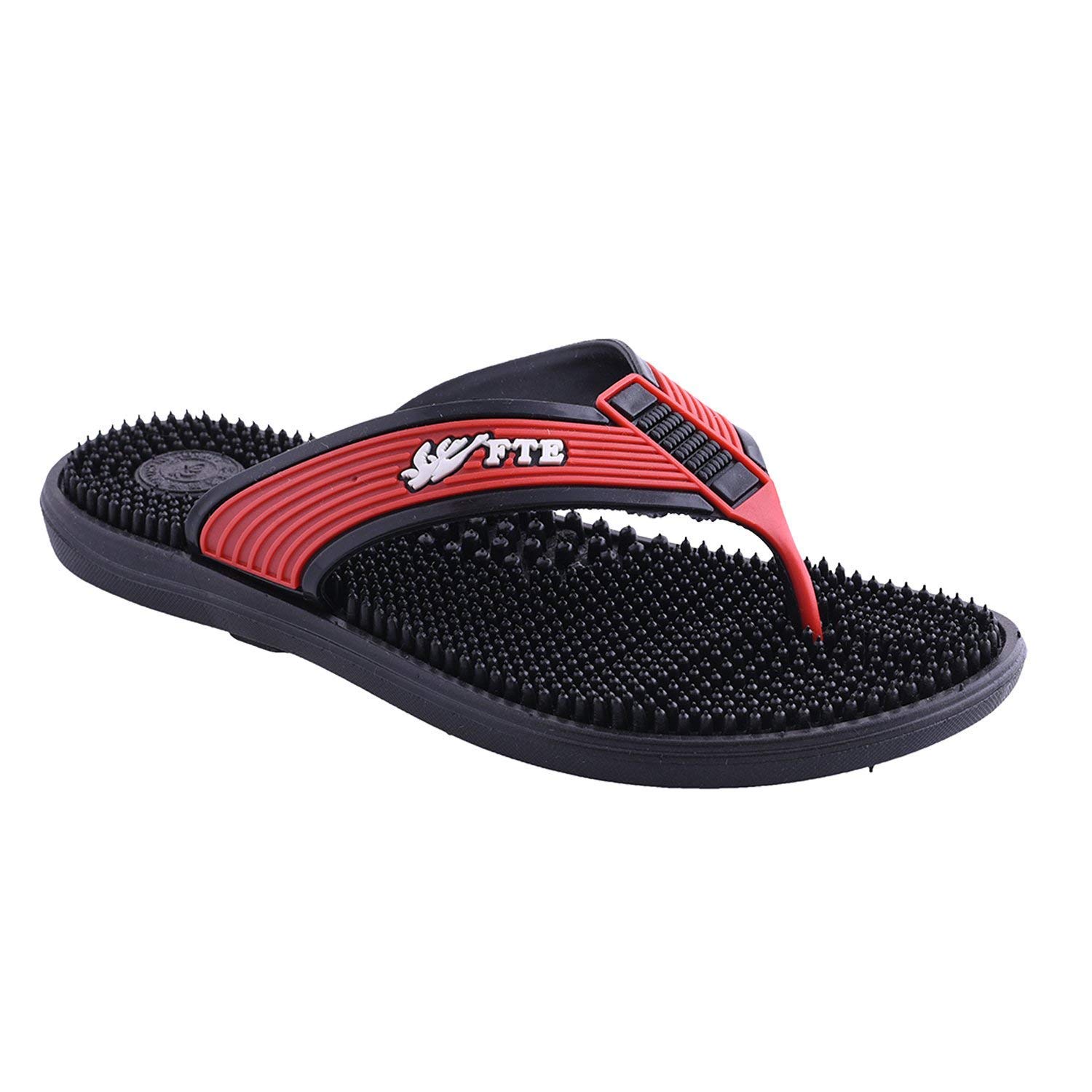 LRK ACUPRESSURE Unisex Rubber Acupressure Slipper For Pain Relief (1 pair) (Red, 7) (B0C43T1NH7) Amazon Price History, Amazon Price Tracker