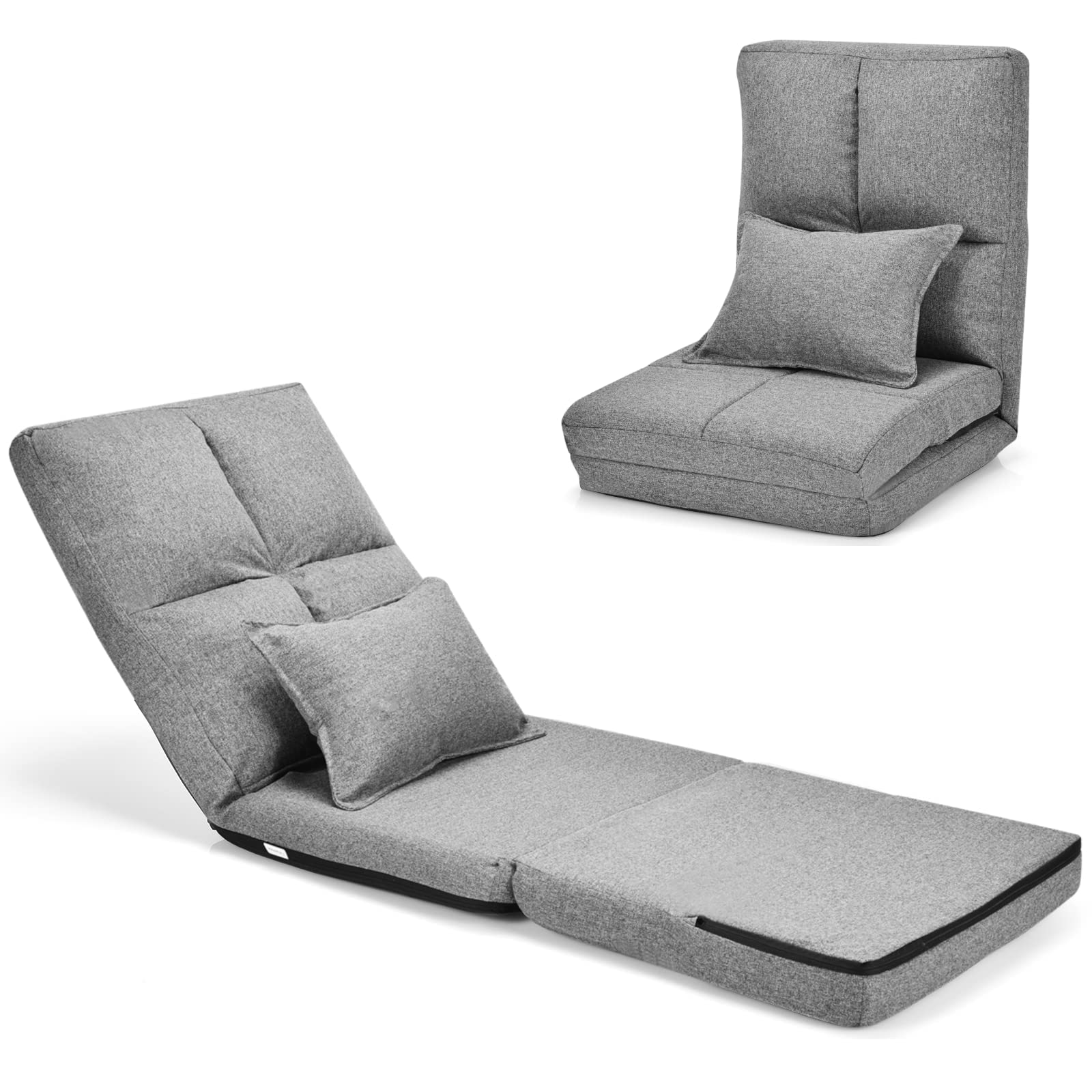 Buy COSTWAY Folding Sofa Bed, 6 Positions Adjustable Floor Lazy Sofa