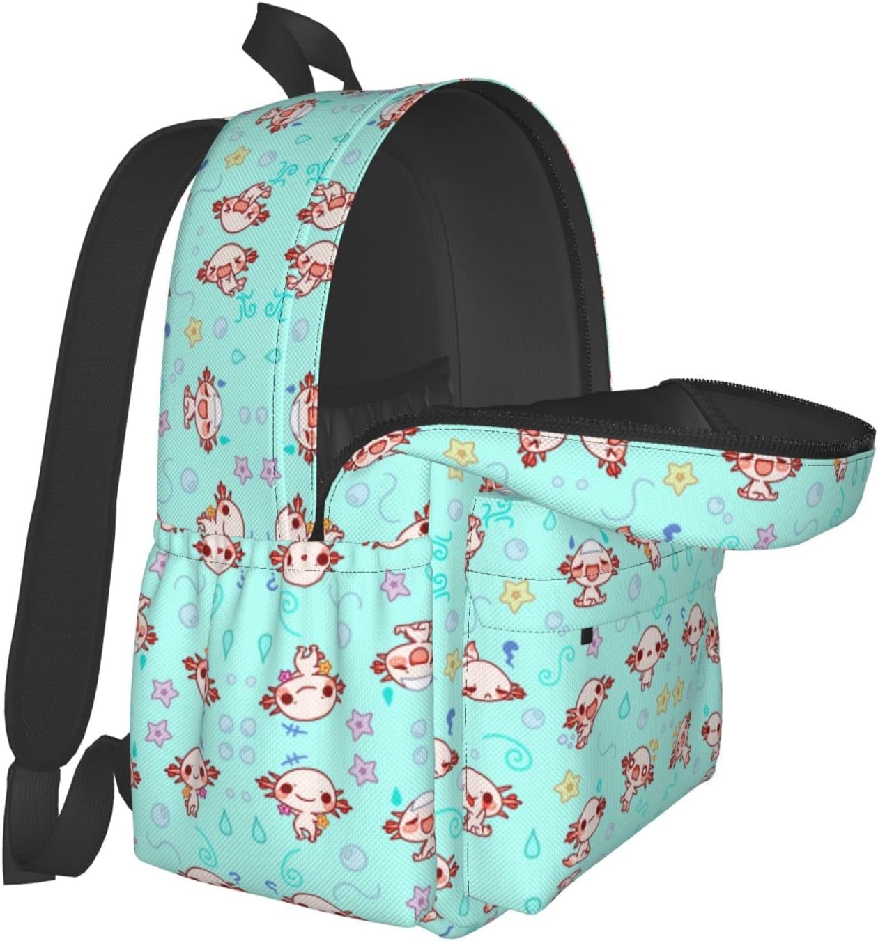 YISHOW The Axolotl Kawaii Classic Backpack With Adjustable Padded Shoulder Straps For College Travel Work For Men Women
