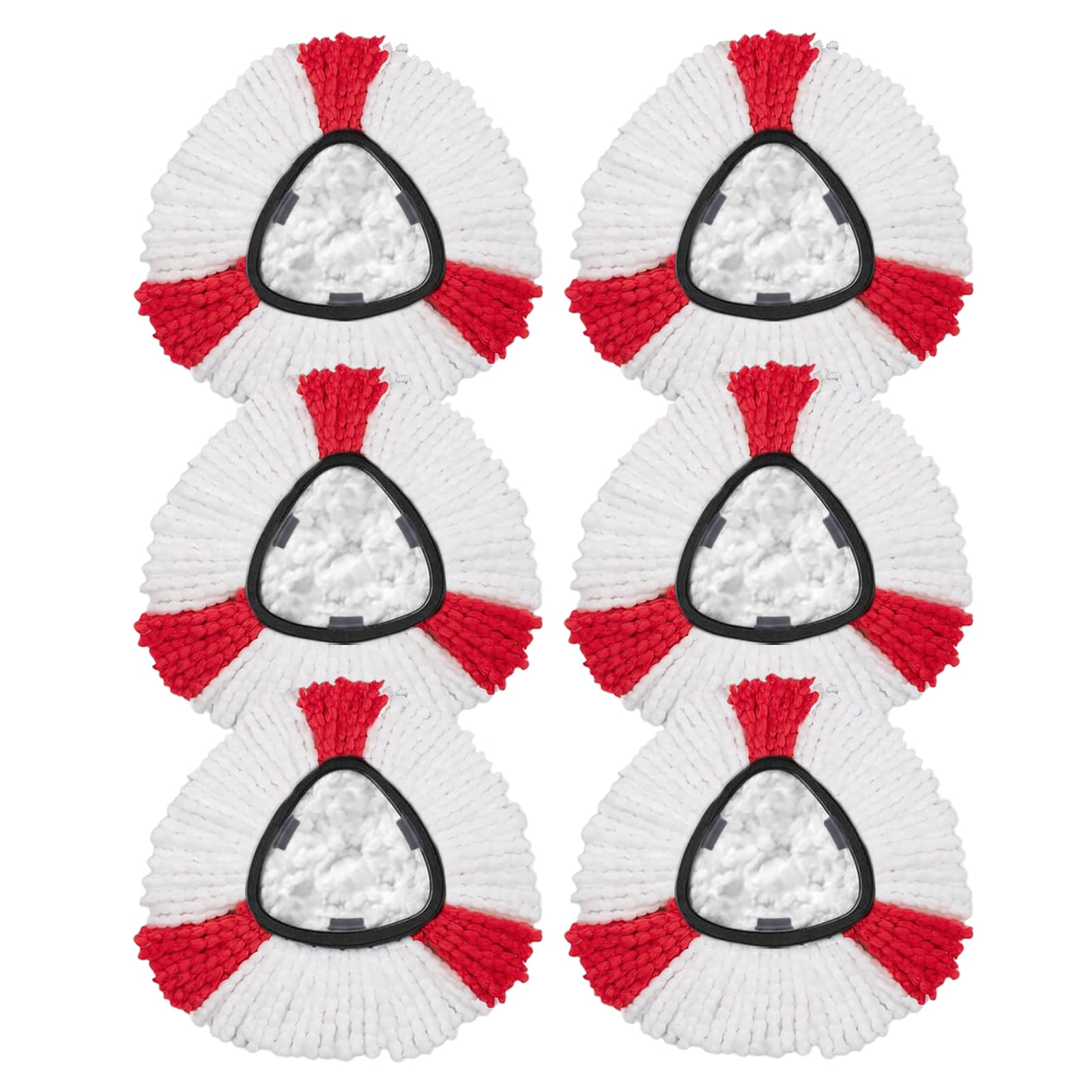 Lot de 6 Têtes de Rechange Compatibles avec Vileda Turbo Serpillière, Recharges Balai Microfibre Compatibles avec Vileda 2en1,EasyWring & Clean, Forme Triangulaire pour Nettoyage du Sol