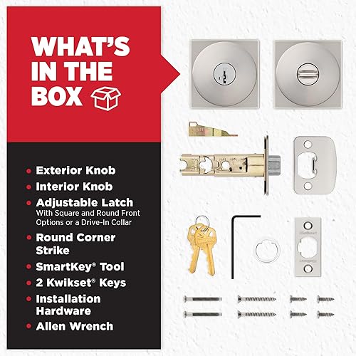 Vista 47 de Kwikset Pismo - Manija con cerradura y llave, para exterior, puerta de entrada y dormitorio, con seguridad antirrobo SmartKey Rekey y Microban, Mate