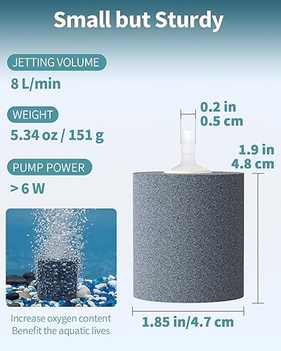Miniatura 3 de Pawfly Piedra de aire para acuario de 6 pulgadas, herramienta cilíndrica de liberación de burbujas, difusor de oxígeno para tanque de peces, bomba