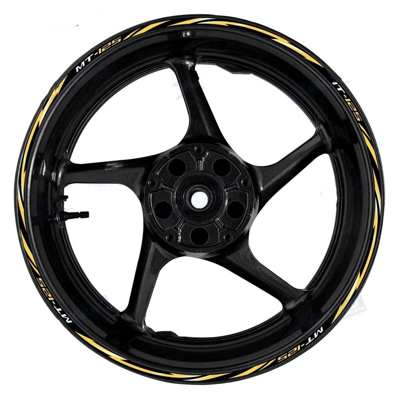 Motorcycle for Yamaha MT-125 MT125 17 Inch Front Rear Racing Wheel Stickers Rim Hub Tape Decal Motorbike(Color2)