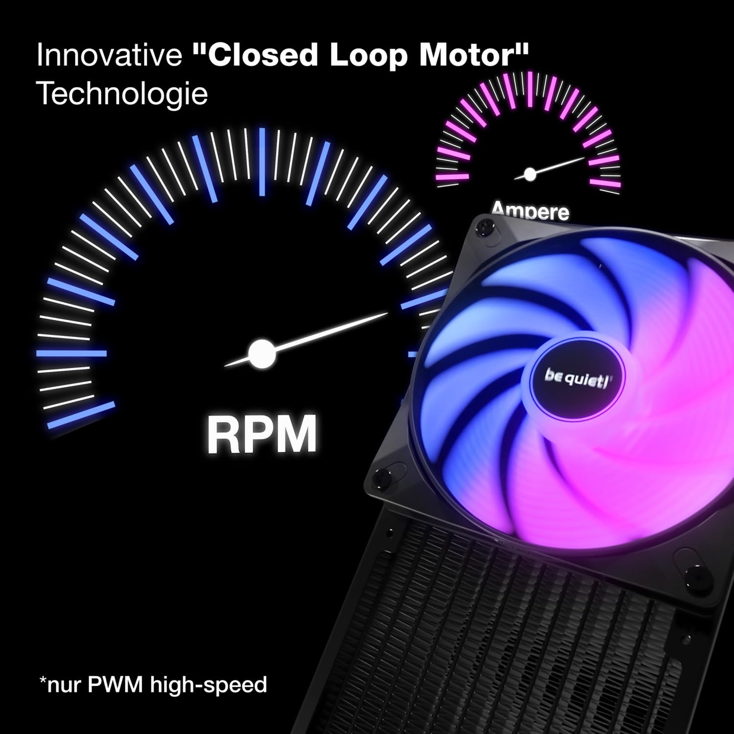 be quiet! Light Wings LX 120mm PWM high-speed Lüfter, Enthält 3 Lüfter, Beleuchteter Hub und mattierte Lüfterblätter, vielzählige Farben und Effekte, ARGB-Kabel mit Möglichkeit zur Reihenschaltung